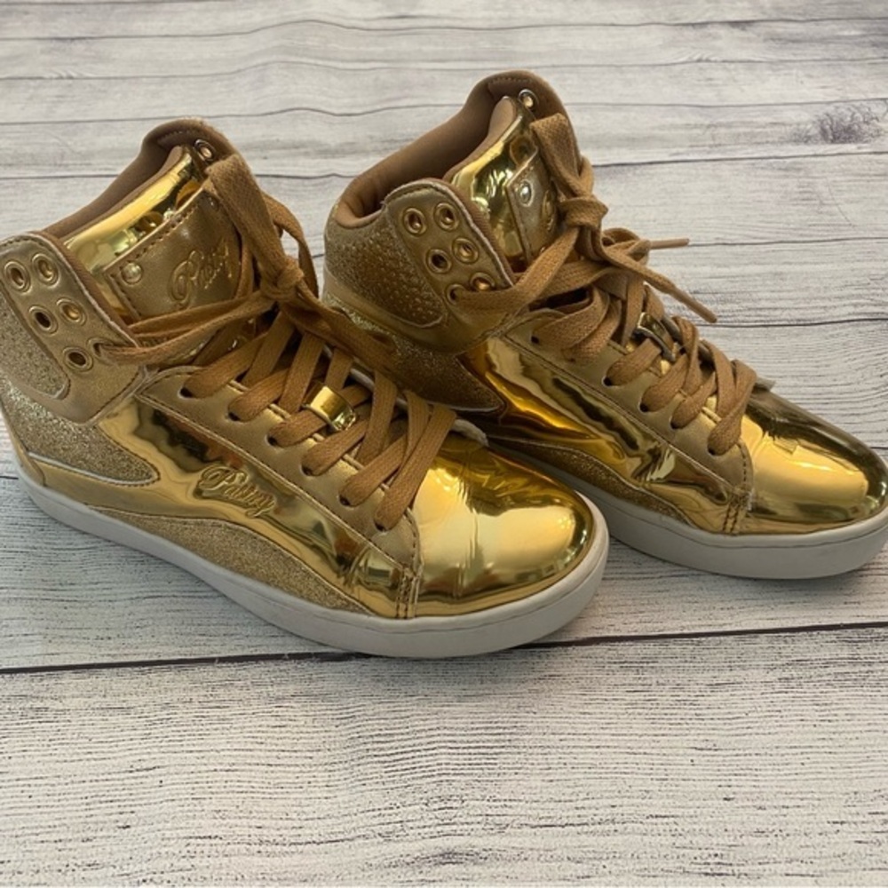 Pastry Gold Dance High Top Sneakers Shoes Glitter Size 5.5